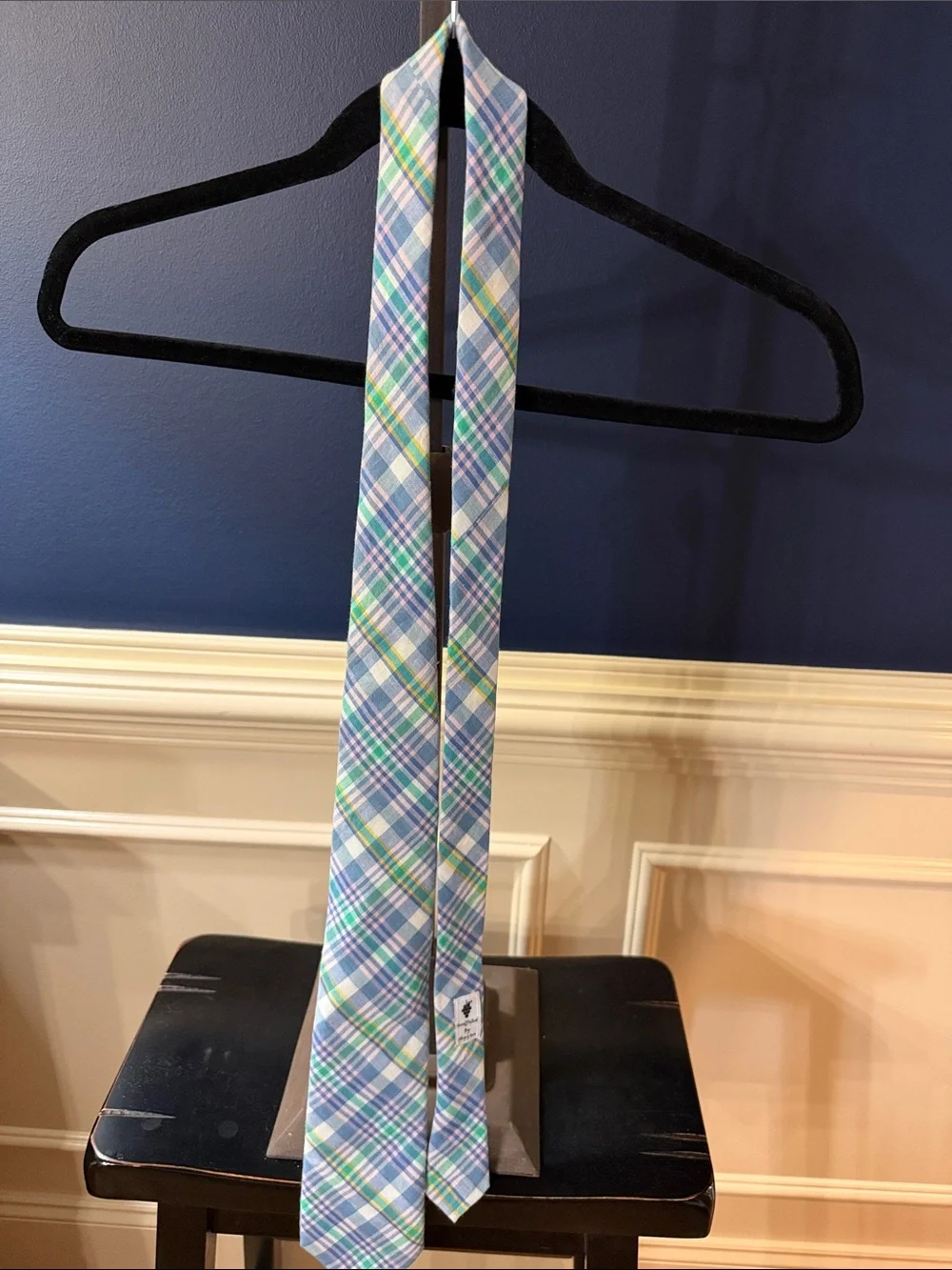 Vineyard Vines Plaid Tie in Blue, Green & White